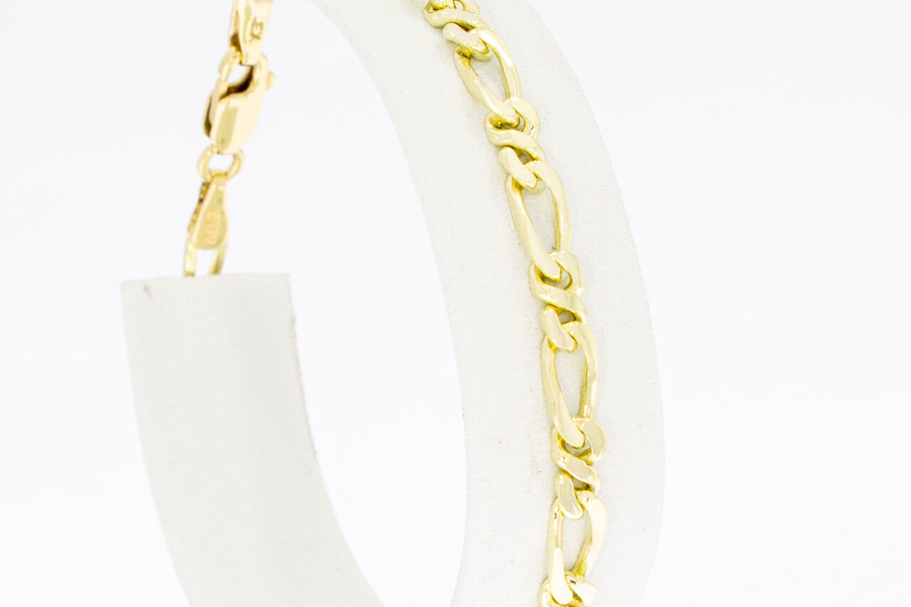 Figaro Gold Armband 14 Karat - 18,8 cm