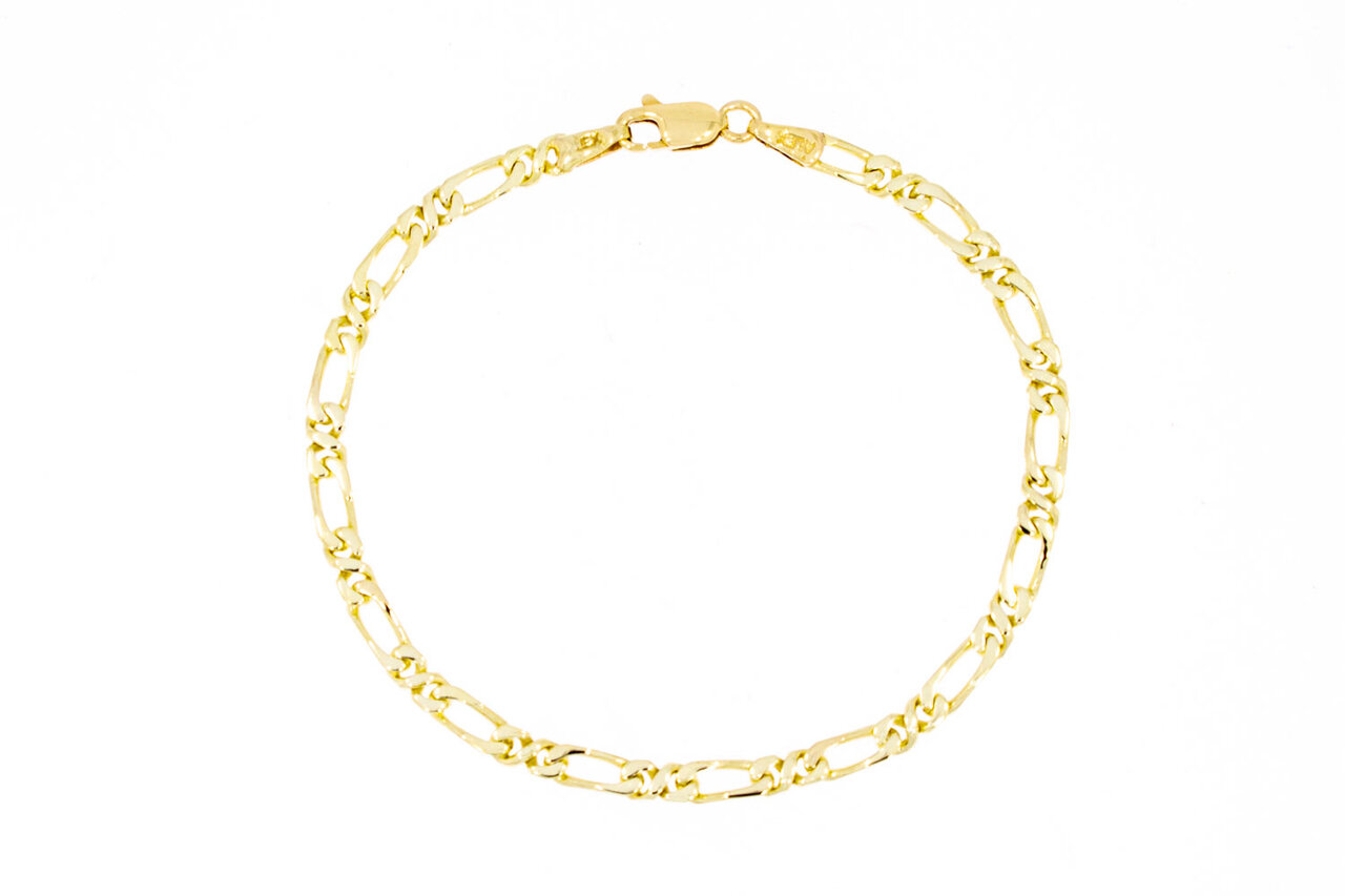 Figaro Gold Armband 14 Karat - 18,8 cm