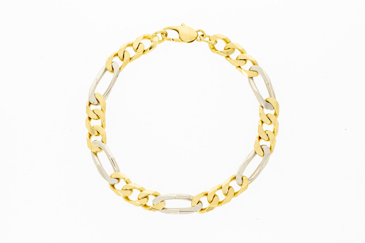 Figaro Gold Armband 18 Karat - 22,1 cm