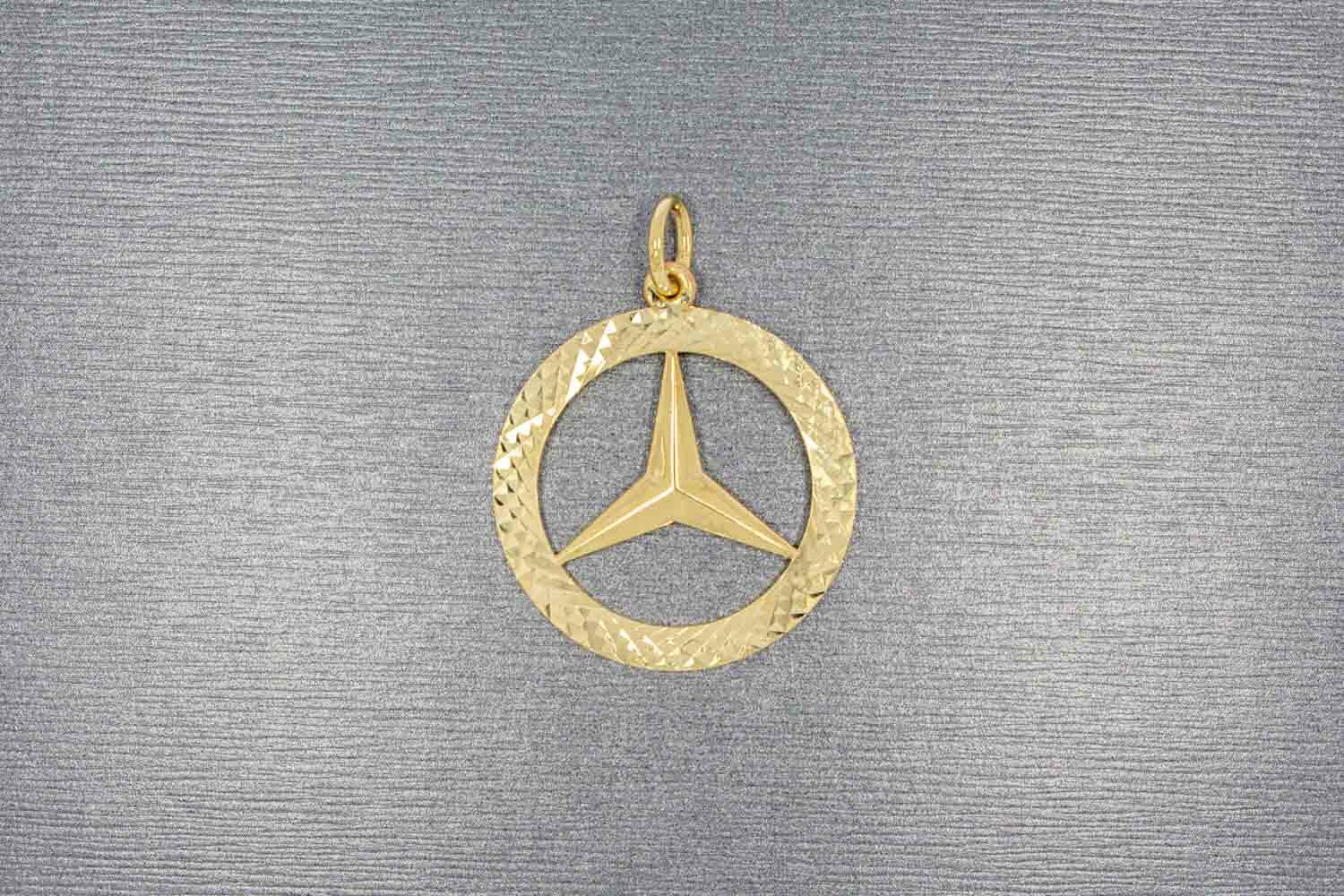 14 Karat Gold Mercedes Anhänger - 3 cm