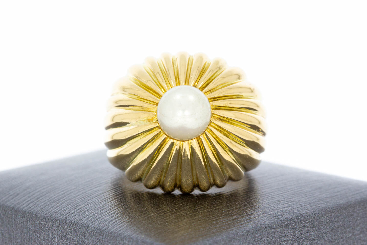 Vintage 750 Gold Ring mit Perle - 18,4