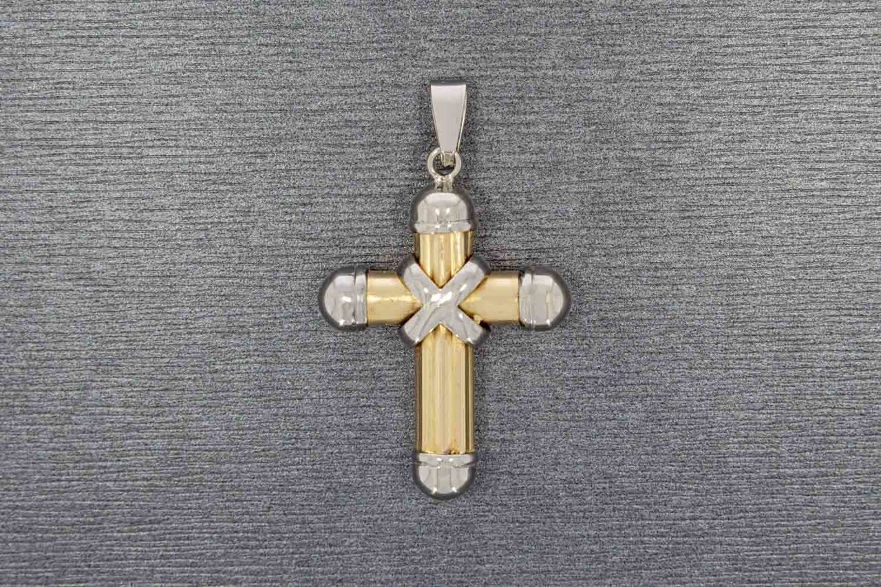 14 Karat Kreuz Ketten Anhänger - 3,6 cm