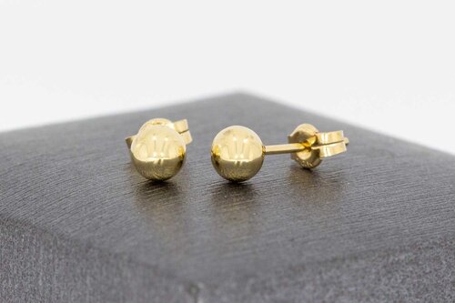 14 Karat gelb goldene Kugel Ohrstecker -  4,6 mm