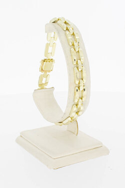 14 Karat breites Gold Barrenarmband - 21,5 cm