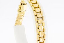 14 Karaat geel gouden Tank schakelarmband - 20,5 cm