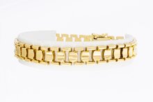 14 Karaat geel gouden Tank schakelarmband - 20,5 cm