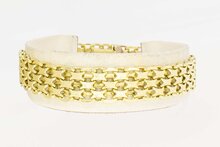 Gevlochten 14 Karaat gouden Retro armband - 18,9 cm