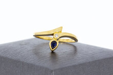 Diamantring mit Saphir 18 Karat Gold - 18,3 mm