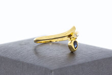 Diamantring mit Saphir 18 Karat Gold - 18,3 mm