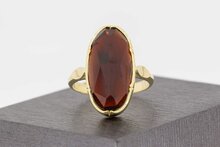 14 Karaat gouden Retro ring met Granaat - 18,2 mm