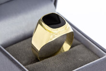 Onyx Siegelring 14 Karat Gold - 21,5 mm