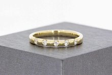 14 karaat geel gouden Rij ring met Zirkonia - 18,4 mm