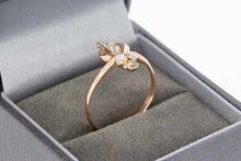 14 Karaat ros&eacute; gouden Fantasie ring met Zirkonia - 18,1 mm