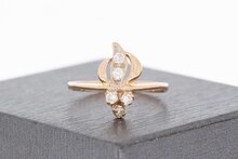 14 Karaat ros&eacute; gouden Fantasie ring met Zirkonia - 18,1 mm