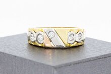 18 Karaat gouden Statement Zirkonia ring - 19,8 mm