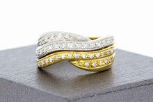 14 Karaat gouden Bandring met Diamant - 18,2 mm