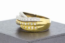 14 Karaat gouden Bandring met Diamant - 18,2 mm