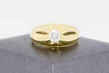 18 Karaat gouden Pinkring met synthetische Diamant - 19,7 mm