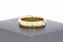 14 Karaat geel gouden Solitair ring gezet met Diamant - 16,3 mm