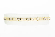 14 Karat Goldbarrenarmband mit Diamant - 19,7 cm