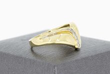 14 Karaat geel gouden Fantasie ring met Diamant - 18,1 mm