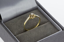 14 Karaat gouden Solitaire Zirkonia ring - 15,9 mm