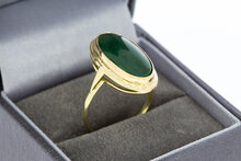 Vintage Malachit Ring 14 Karat Gold - 18,1 mm