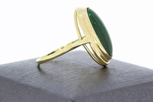 Vintage Malachit Ring 14 Karat Gold - 18,1 mm