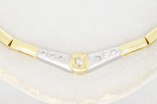 14 Karat Goldbarren Diamant Damenkette - 48 cm