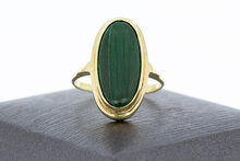 Vintage Malachit Ring 14 Karat Gold - 18,1 mm