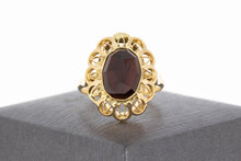 14 Karaat gouden Vintage Granaat ring - 19,3 mm