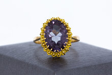 14 Karaat vintage ring met Amethist - 19,0 mm