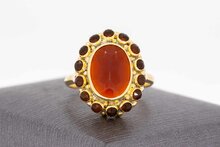 14 Karaat gouden Vintage Carneool ring - 18,4 mm