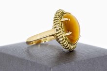 Vintage Tigerauge Ring 18 Karat Gold - 17,9 mm