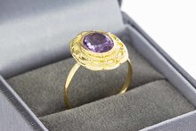 14 Karaat gouden Vintage Amethist ring - 18,4 mm