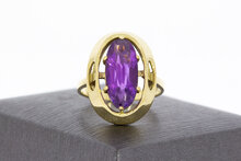 Gold Damenring 14 Karat mit Amethyst - 17,9 mm