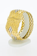 750 bicolor Gold breites Armband - 19,8 cm