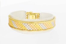 18 Karat Gold geflochtene Vintage Armband - 18,3 cm