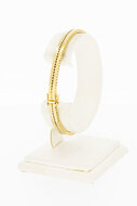 Geflochtenes Armband aus 14 Karat Gold mit Saphir - 19 cm