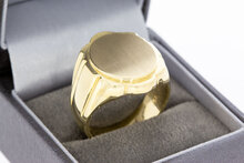 14 Karat Gold Siegelring mit mattiertem Siegelbett - 21 mm