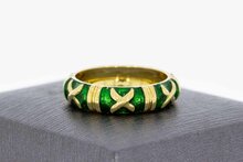 18 Karat Gold Fantasy Bandring mit Emaille - 18,6 mm