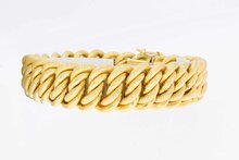 18 Karat Gold breit geflochtenes Armband - 20,4 cm