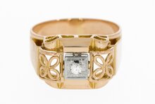 18 Karat Pinky Goldring mit Diamant - 16,7 mm