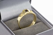 Saphirring aus 18 Karat Gold mit Diamant - 19,3 mm