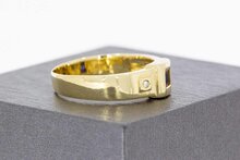 Saphirring aus 18 Karat Gold mit Diamant - 19,3 mm