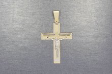 Bicolor Kreuz 14 Karat Gold - 5,4 cm