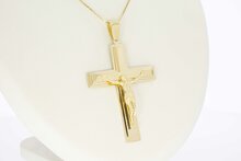 Kreuz Anh&auml;nger 14 Karat Gold - 6,5 cm