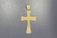 Gold Kreuz Anh&auml;nger 14 Karat - 5,6 cm