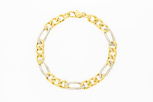 Figaro Gold Armband 18 Karat - 22,1 cm