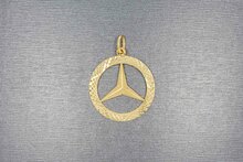 14 Karat Gold Mercedes Anh&auml;nger - 3 cm